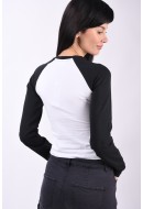 Bluza Dama Noisy May Nmkatinka Contrast Bright White Detail Black Contrast